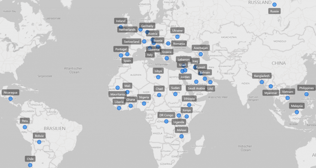Carte mondiale des utilisateurs finaux de SternMed